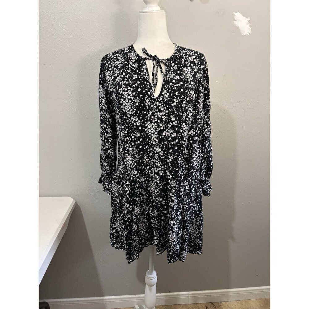Zara Floral Baby Doll Tiered Dress Ling Sleeve Women Medium
